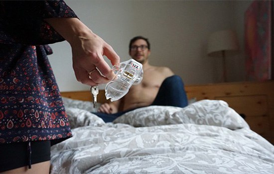 Introduce a sex toy as a woman prepares to share it with her partner.